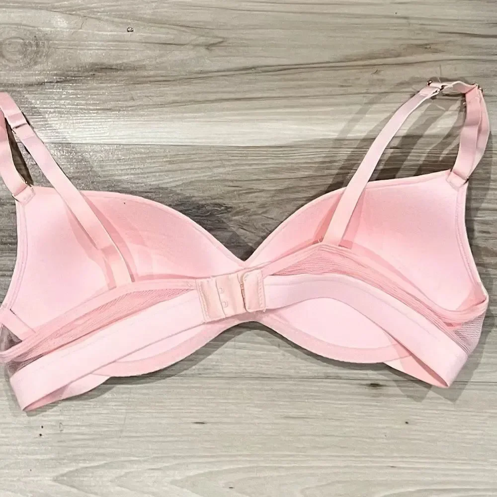 Lively No Wire Push Up Pink Green Retro Blooms Bra Women’s 36B